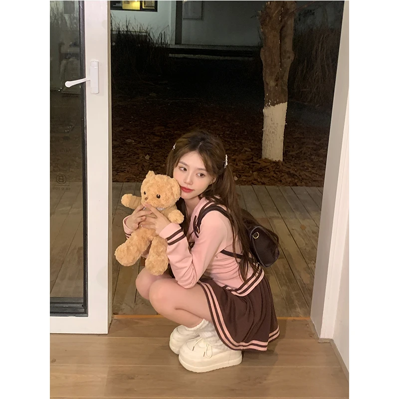 韩漫女高 秋季小个子学院风设计感短款半身裙 R6861-2H