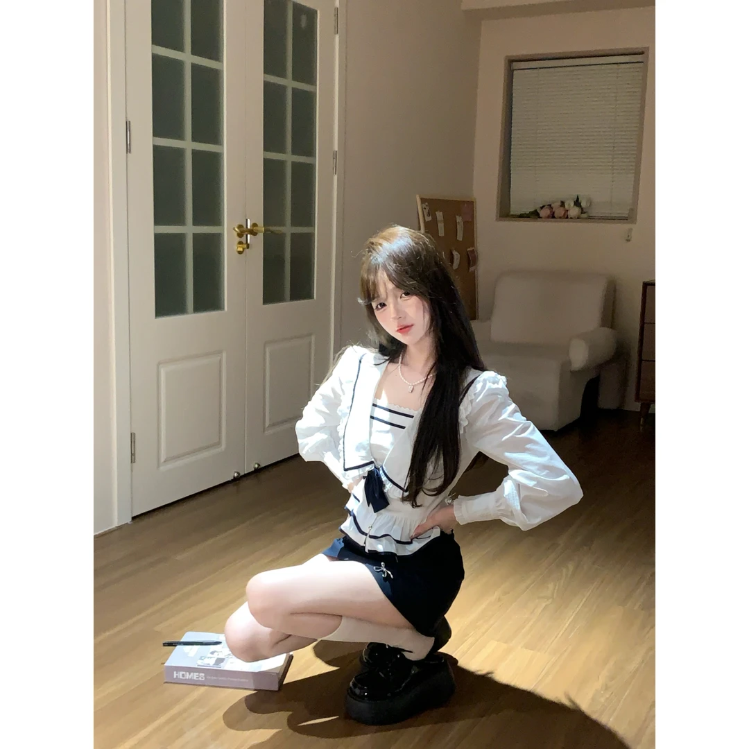 瑞茜·威瑟斯 财阀千金 千金风显瘦高腰上衣半身裙套装 R9051-1D