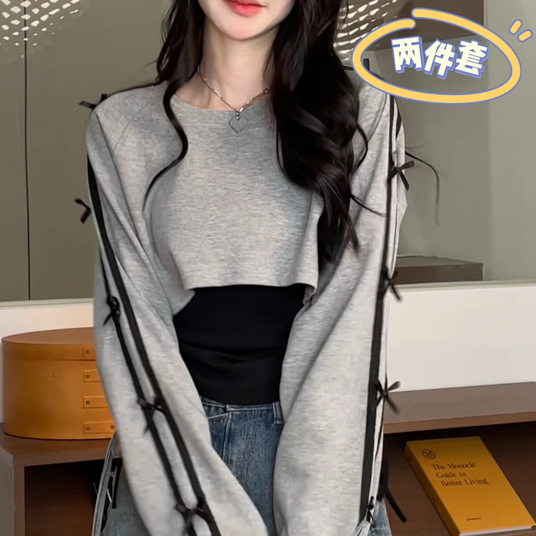 2024秋季上新时尚百搭背心+休闲韩版修身设计感显瘦卫衣DM6223