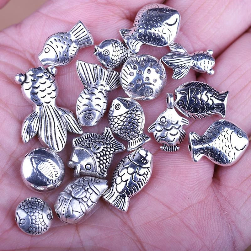 鱼合金小鱼隔珠吊坠 DIY手工串珠编织手链项链饰品配件