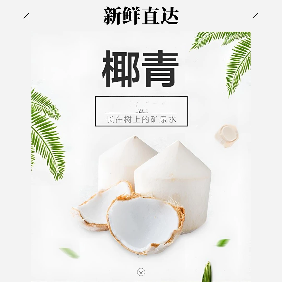海南椰青果园直发削皮椰青9个装送开椰器和吸管