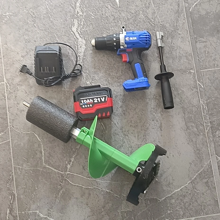 户外钓鱼，东科冰钓电钻，配12A电池，50厘米浮水定位钻头套装