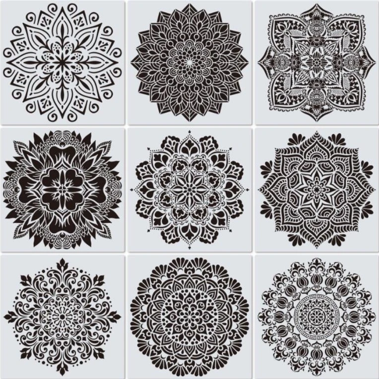 镂印模具艺术漆工具硅藻泥印花模板墙面印花图案模板镂空模具套装