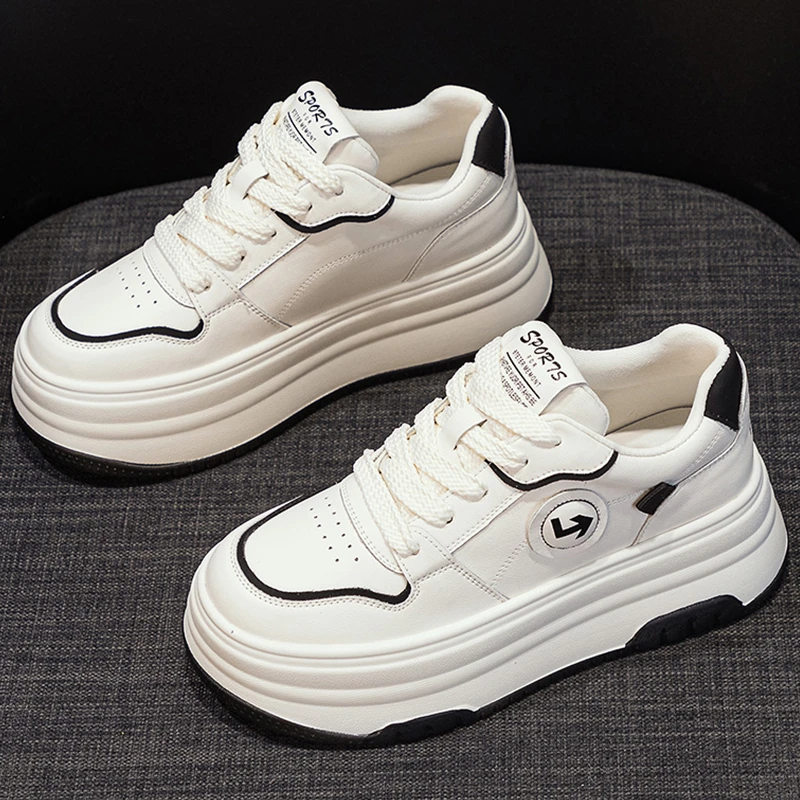 增高 6cm厚底浅口轻便舒适女款休闲鞋2024秋季新款网红爆款小白鞋