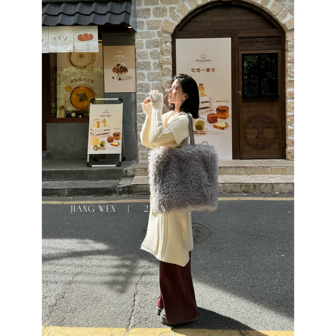 UKILAU【玛奇朵】慵懒感大翻领百搭显瘦长款针织开衫