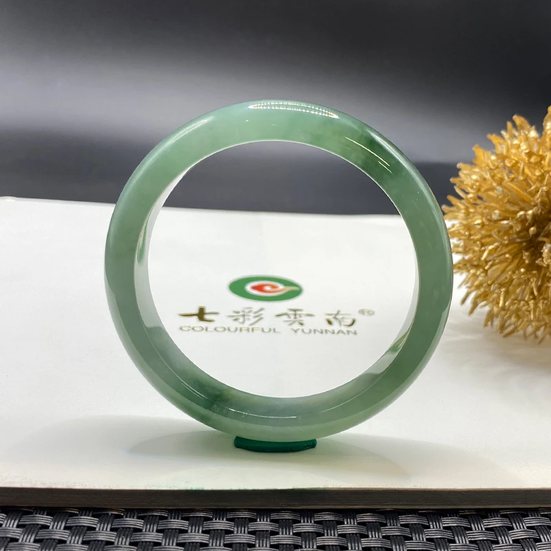 Colourful Yunnan/七彩云南冰种油青飘花翡翠手镯