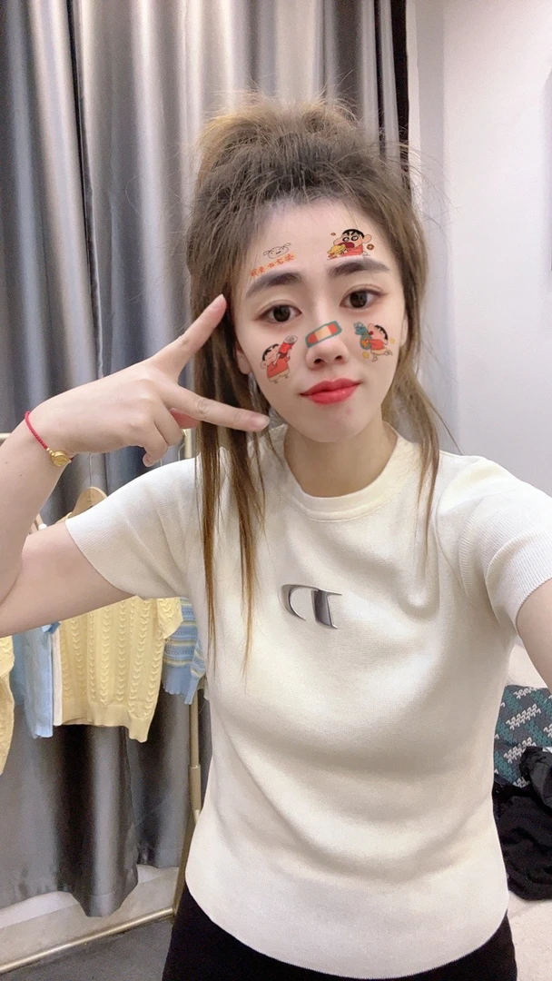 独特别致美式复古甜辣妹短款显瘦针织上衣设计感小众短袖t恤女夏