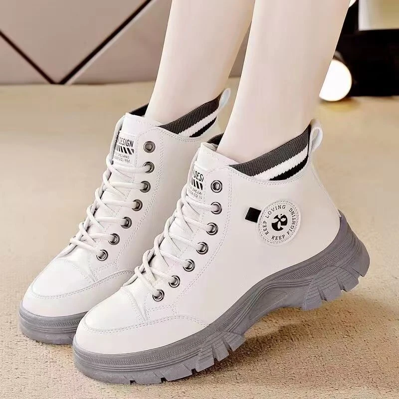 2023外贸出口意大利加厚撤柜余单真皮马丁靴女秋冬高帮厚底皮鞋女