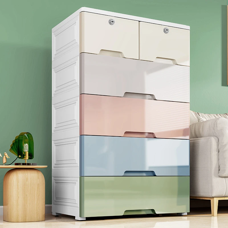 加厚收纳柜子储物柜60cm宽塑料整理箱家用置物加高抽屉式儿童衣柜