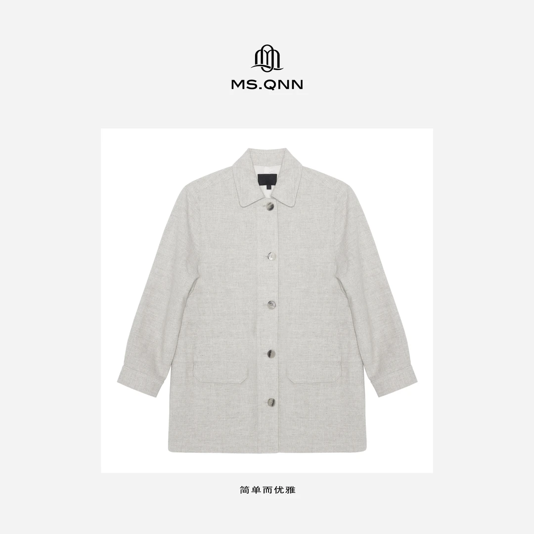 Ms.Qnn"LP老钱"女士高奢轻奢新款百搭长袖休闲翻领外套女 35C056