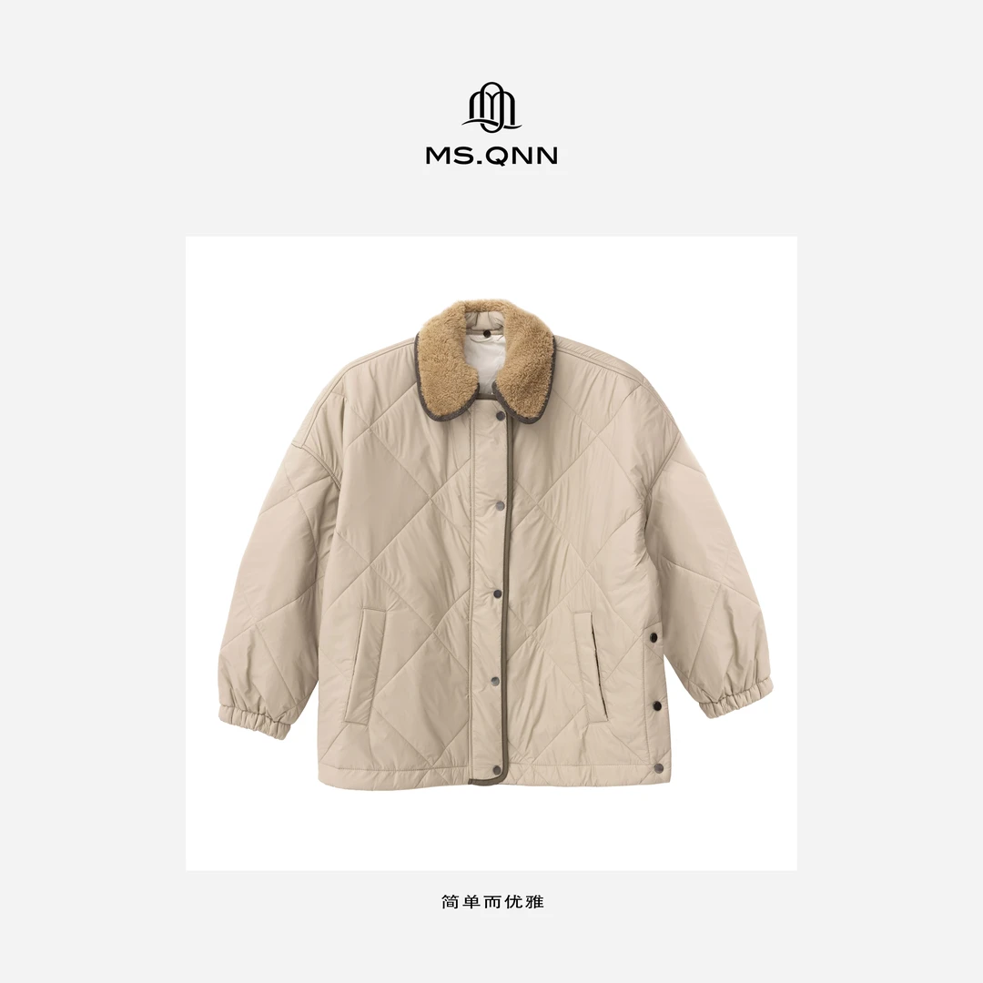 “BC商务休闲”菱格休闲百搭翻领保暖热力感时尚外套35C517