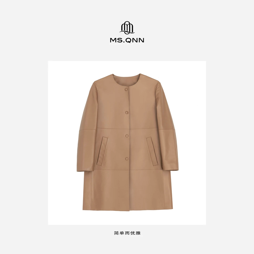 Ms.Qnn"Max色系"进口羊皮高端轻奢气质时尚优雅百搭皮衣女 35C181