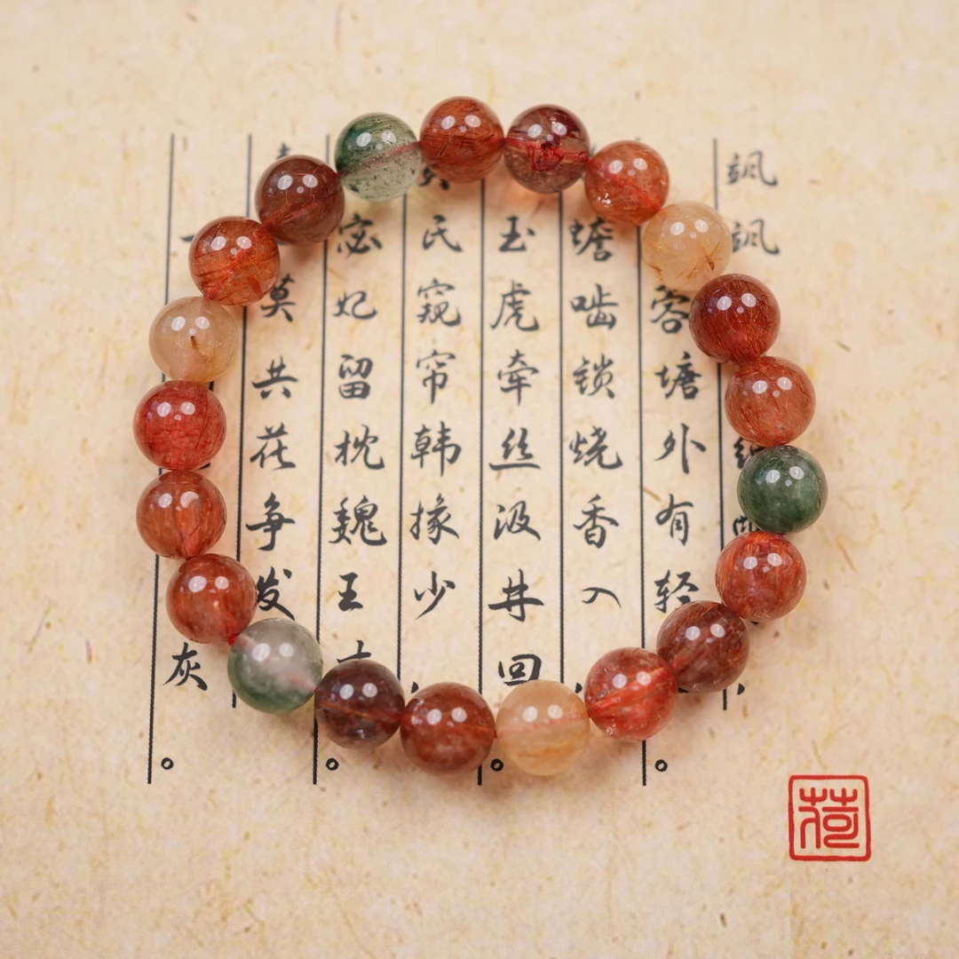 彩发晶手串复古轻奢款多彩剔透转运提能男女爆款