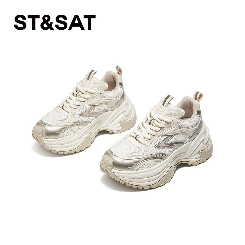 St&Sat/星期六厚底复古老爹鞋2024夏季新款百搭透气运动休闲女鞋