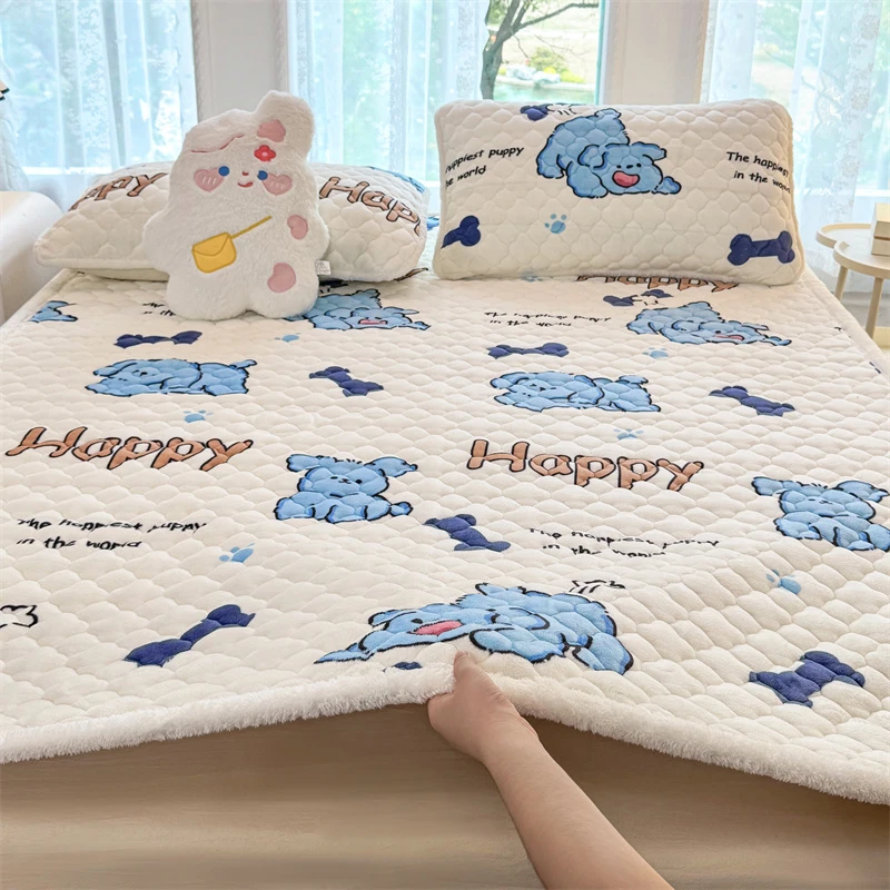 牛奶绒夹棉床垫加厚软垫家用薄款防滑垫背褥子学生宿舍单双人褥垫