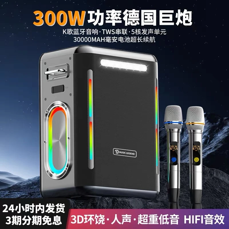 德国柏林之声蓝牙音箱300瓦家庭K歌乐器户外直播广场舞音响