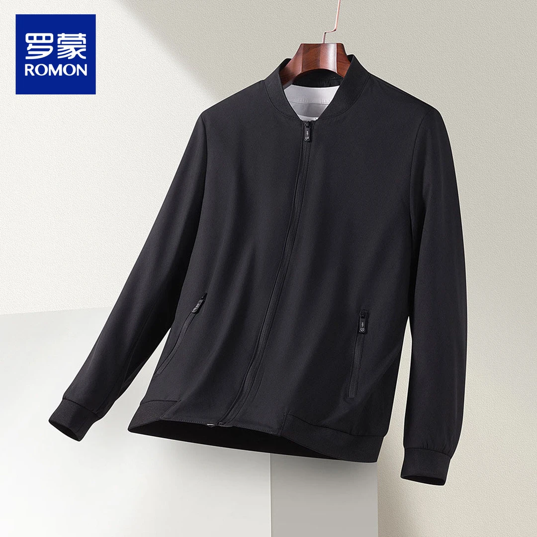 舒适简约时尚外套男棒球领夹克外套男商务休闲男士外套1Y65L2416