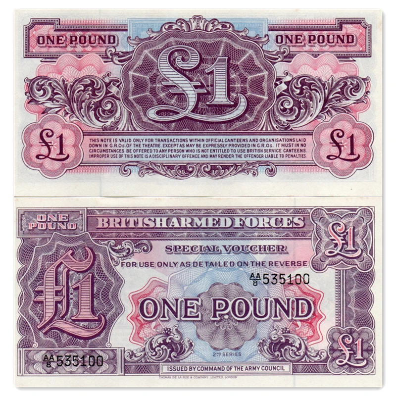 英国1镑军票纸币 1948年版欧洲外国钱币全新有黄斑