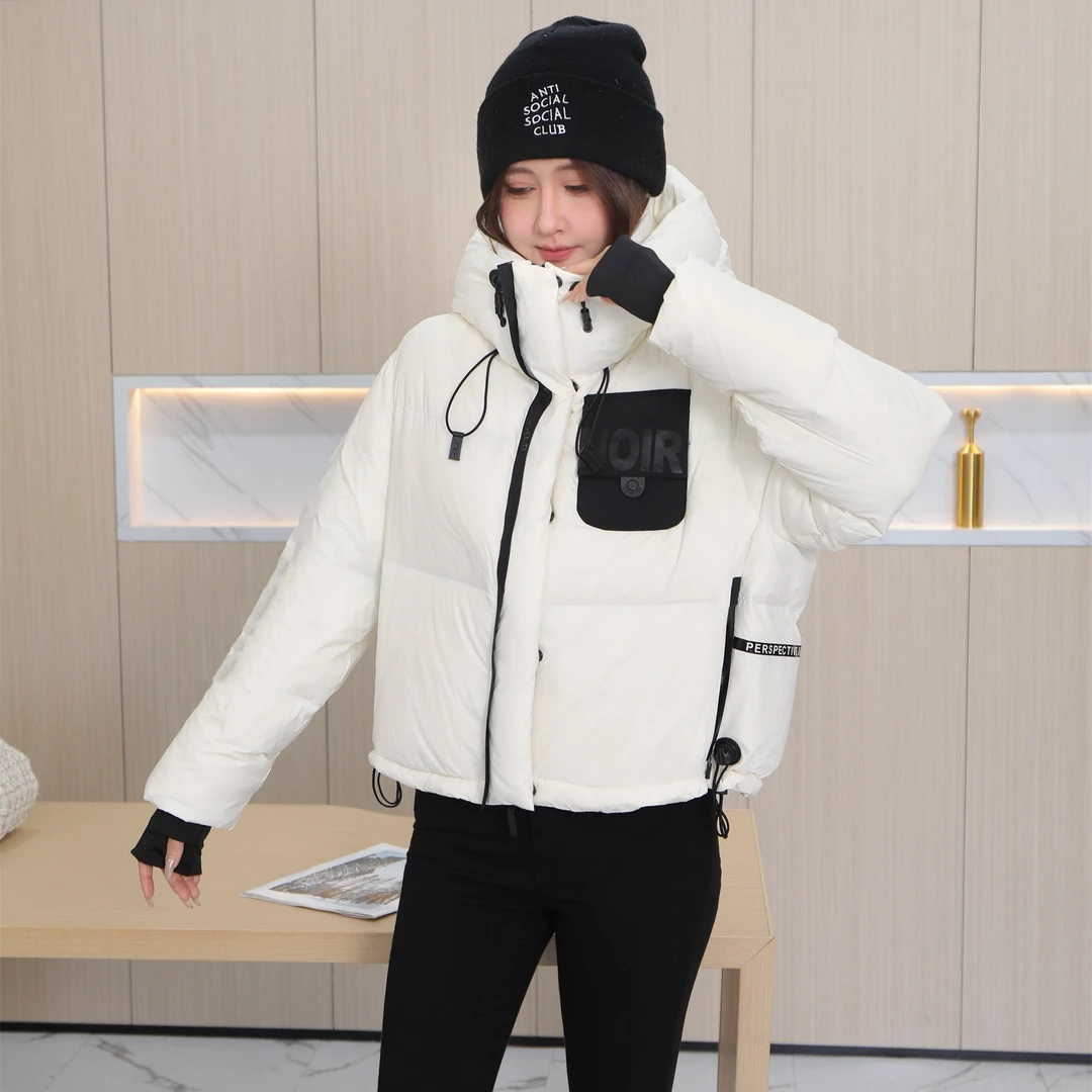 【鹅标温度计】2024冬季新款爆款连帽加厚保暖白鸭绒面包服-3169