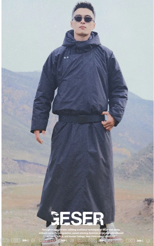 【秋冬必备】男款休闲加厚保暖长款民族风大衣