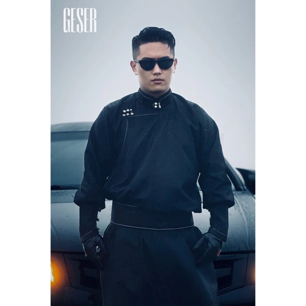 【总裁】2024年男士休闲百搭黑色民族风大衣