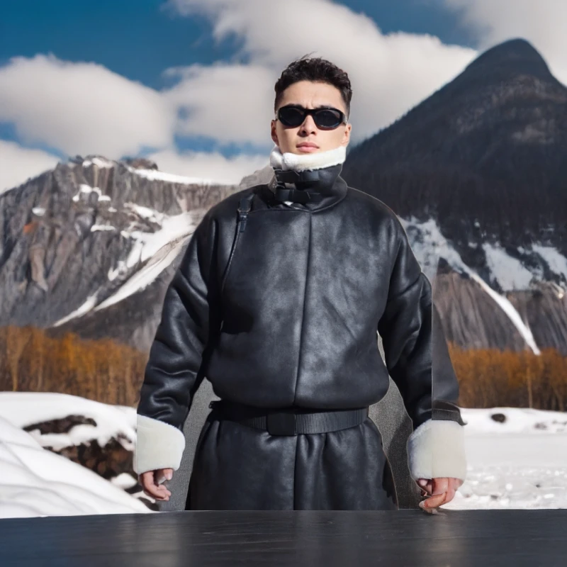 【安达】男士2024新款亲民休闲加厚保暖长款民族风棉服大衣