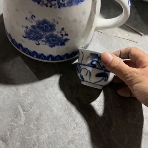 碗教**排青花牡丹茶壶1.5升一个刀子小茶杯