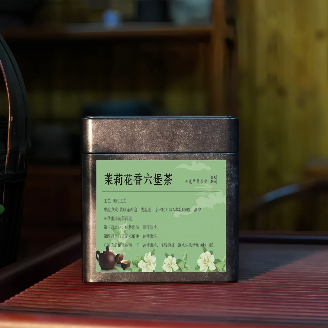 茉莉花香六堡茶 梧州广西特级黑茶干仓仓储陈年老茶