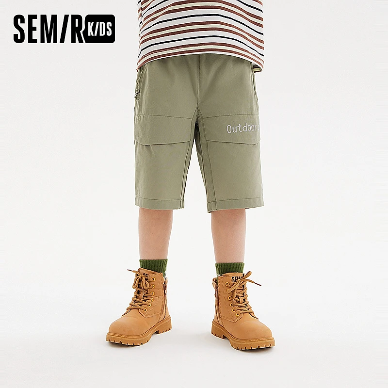 森马儿童中裤2024新款户外风印花休闲裤夏季男童裤子285224222105