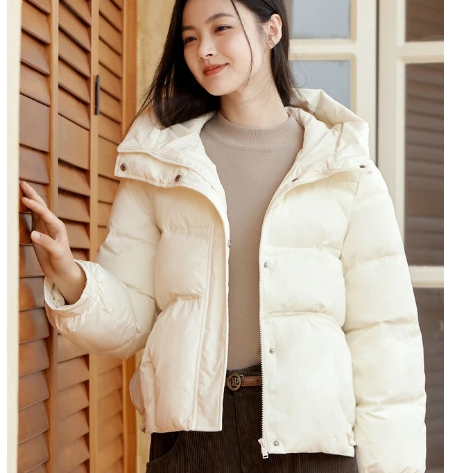 【三防】森马棉服女连帽面包服温柔甜美2023冬新款宽松纯色厚外套