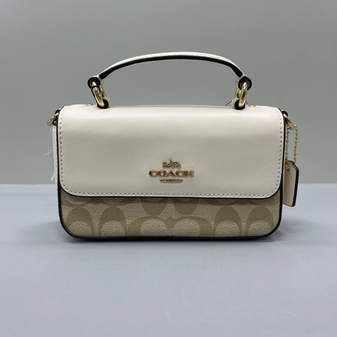 99新 COACH/蔻驰 Josie18 浅色老花月光宝盒18x11x5cmD032205