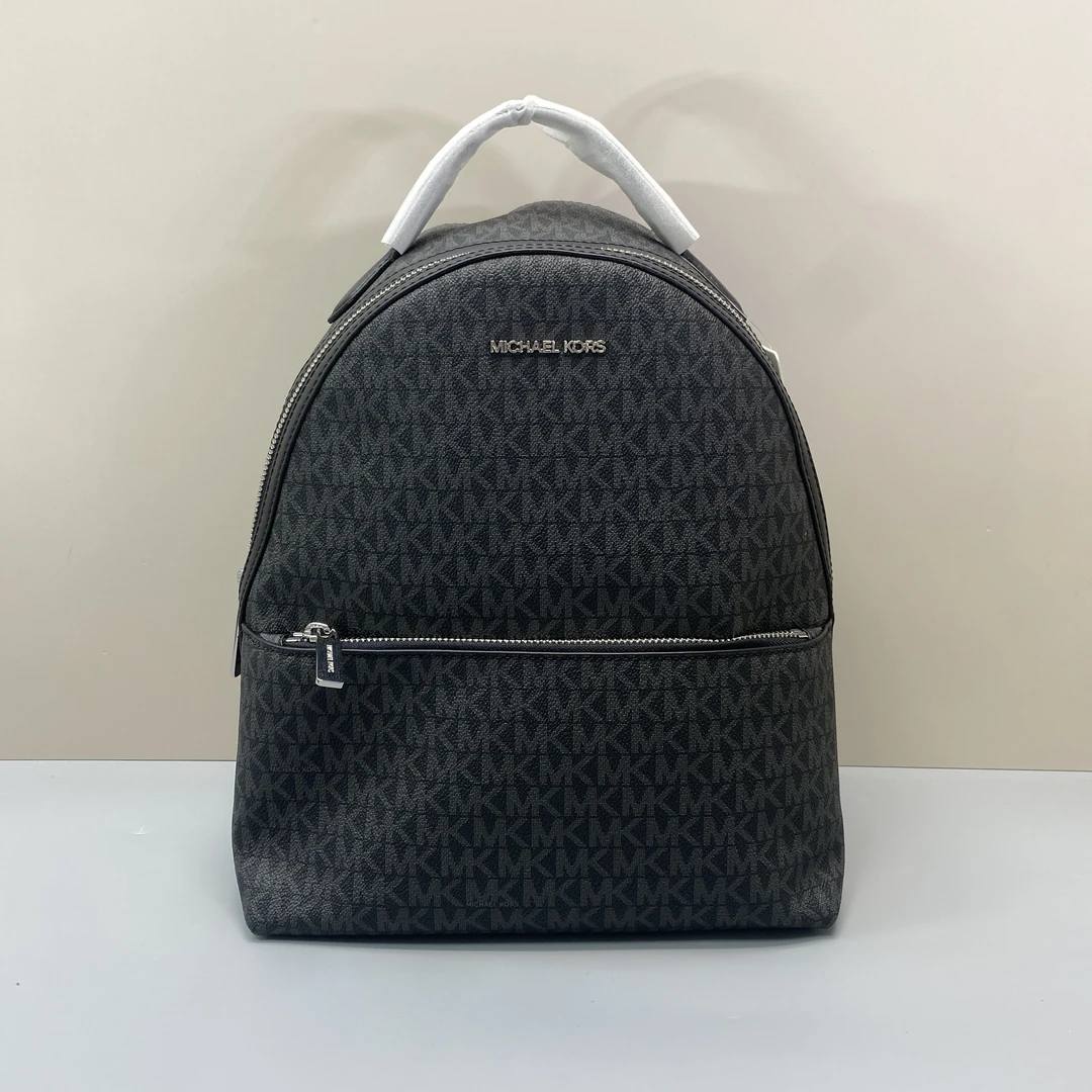99新 MICHAELKORS/迈克高仕 老花黑色双肩包 25*29*13cmD061227