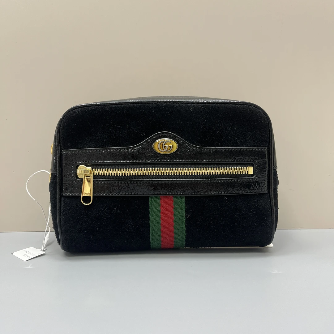 95新 GUCCI/古驰 Ophidia 黑色小号腰包18x12x6cmD051535