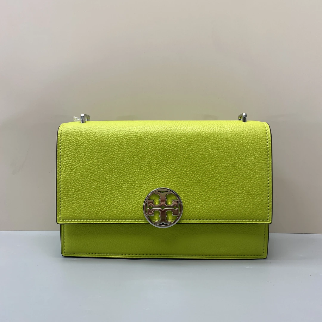 99新 TORY BURCH/汤丽柏琦 miller绿色荔枝纹单肩斜挎包 24*16*8