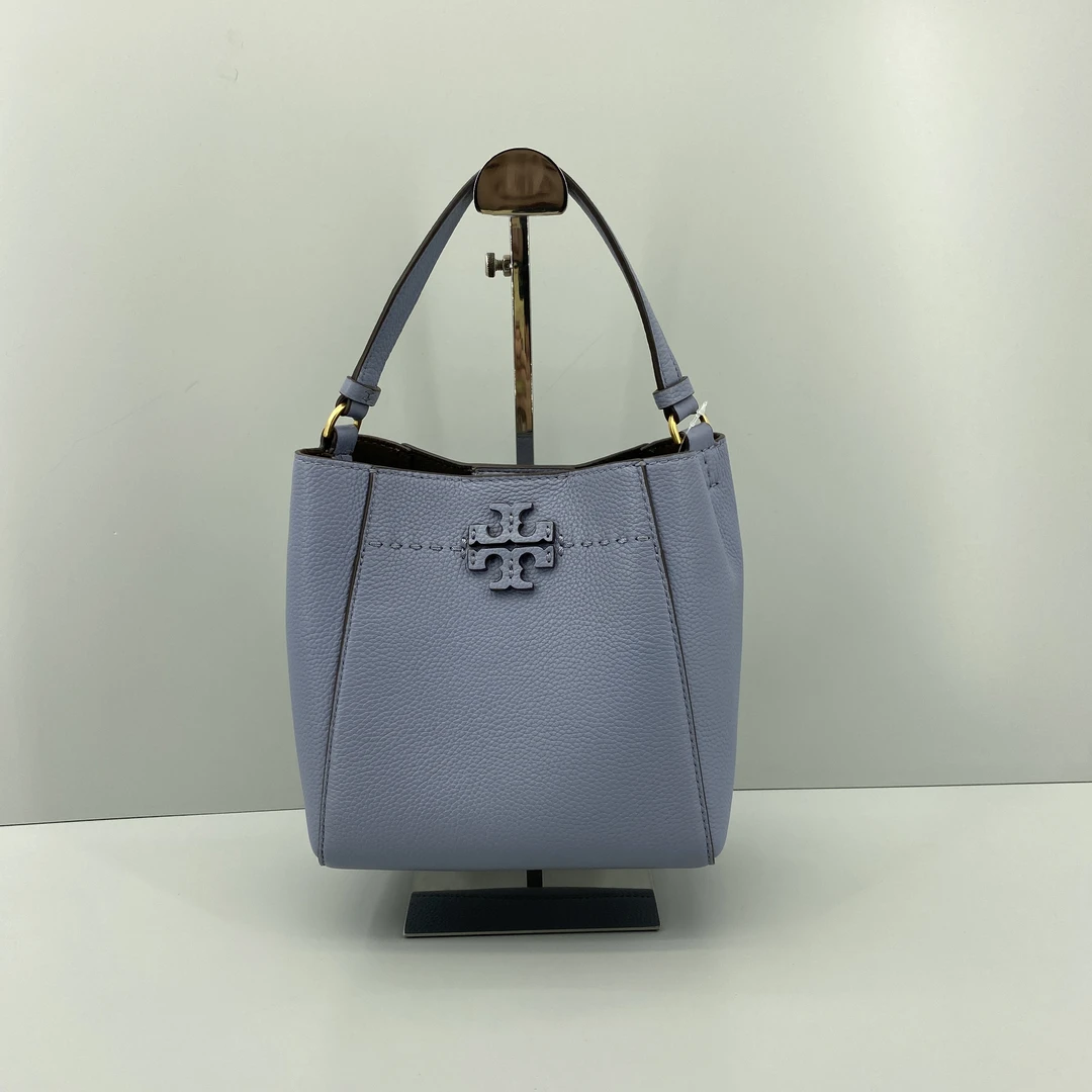 95新 TORY BURCH/汤丽柏琦 蓝色变形水桶包 18*20*10cmD101826