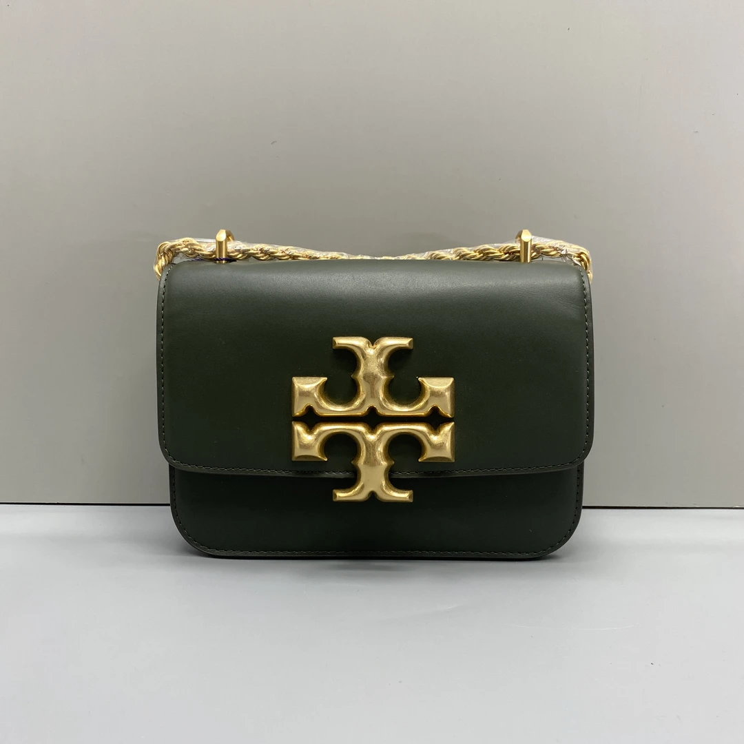 95新 TORY BURCH/汤丽柏琦 ELEANOR绿色小号金砖斜挎包 19*13*6