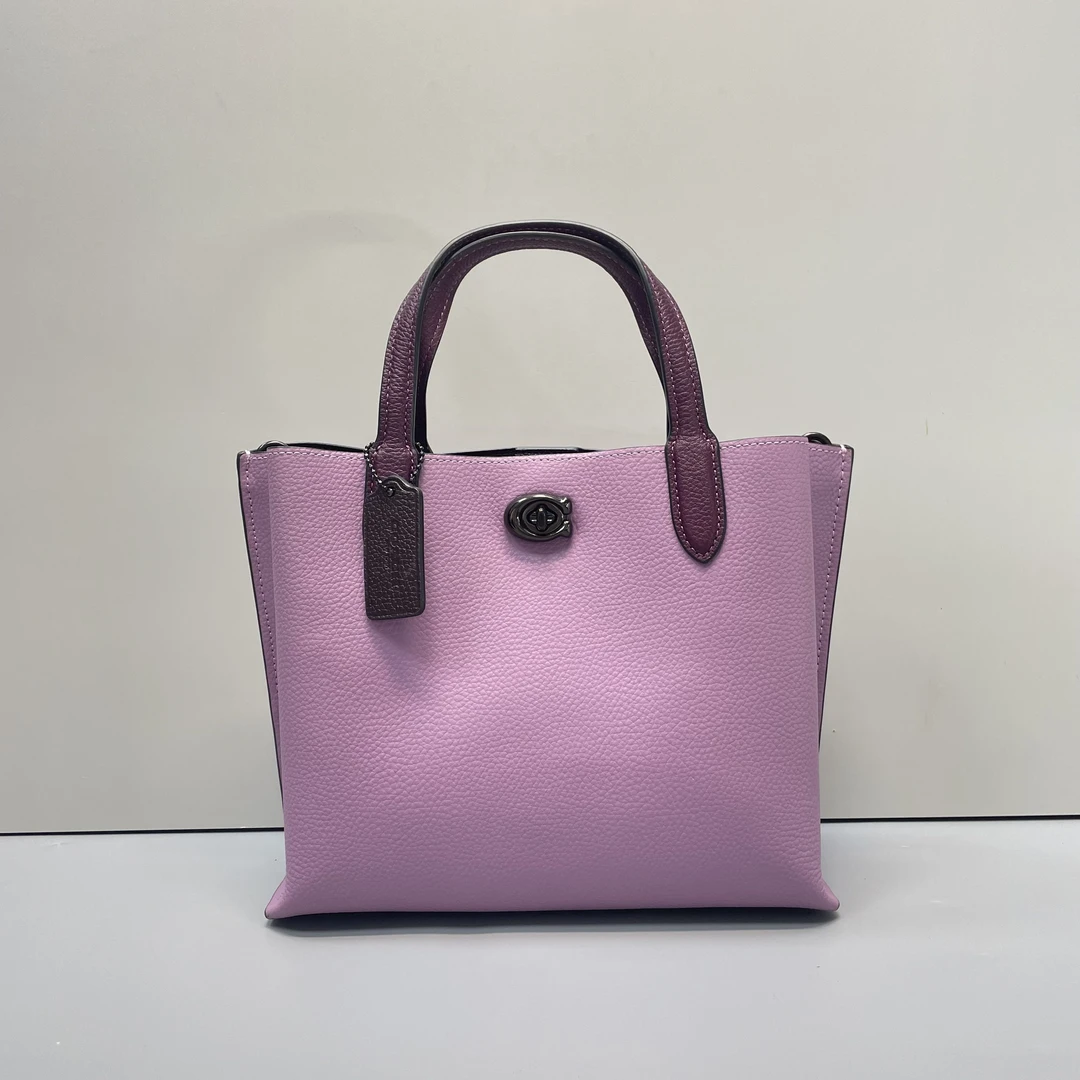 95新 COACH/蔻驰 willow24紫色小菜篮子 24*19*10cmD101605