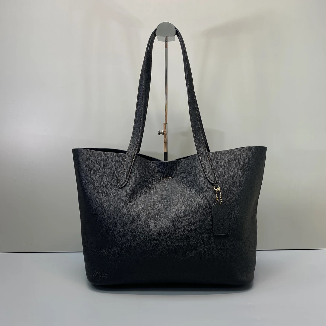 95新 COACH/蔻驰 黑色大号托特包 35*27*15cmD100507