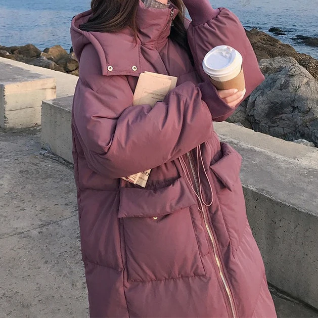 森馬羽绒衣女2023年冬季外套学生韩版中长款过膝宽松加厚羽绒衣