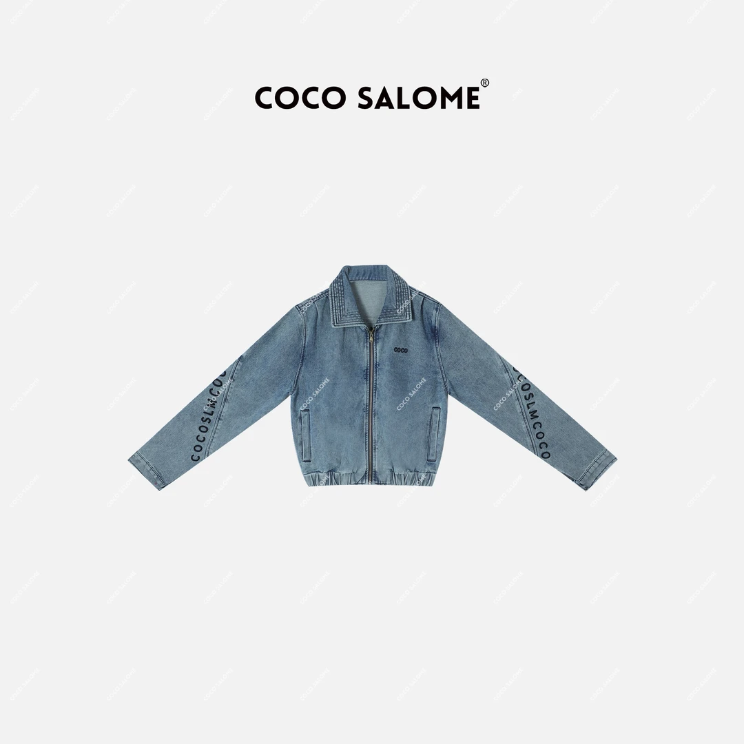 COCO SALOME⑥【蓝色梦想】刺绣轻奢洋气小众休闲衣服牛仔外套1798