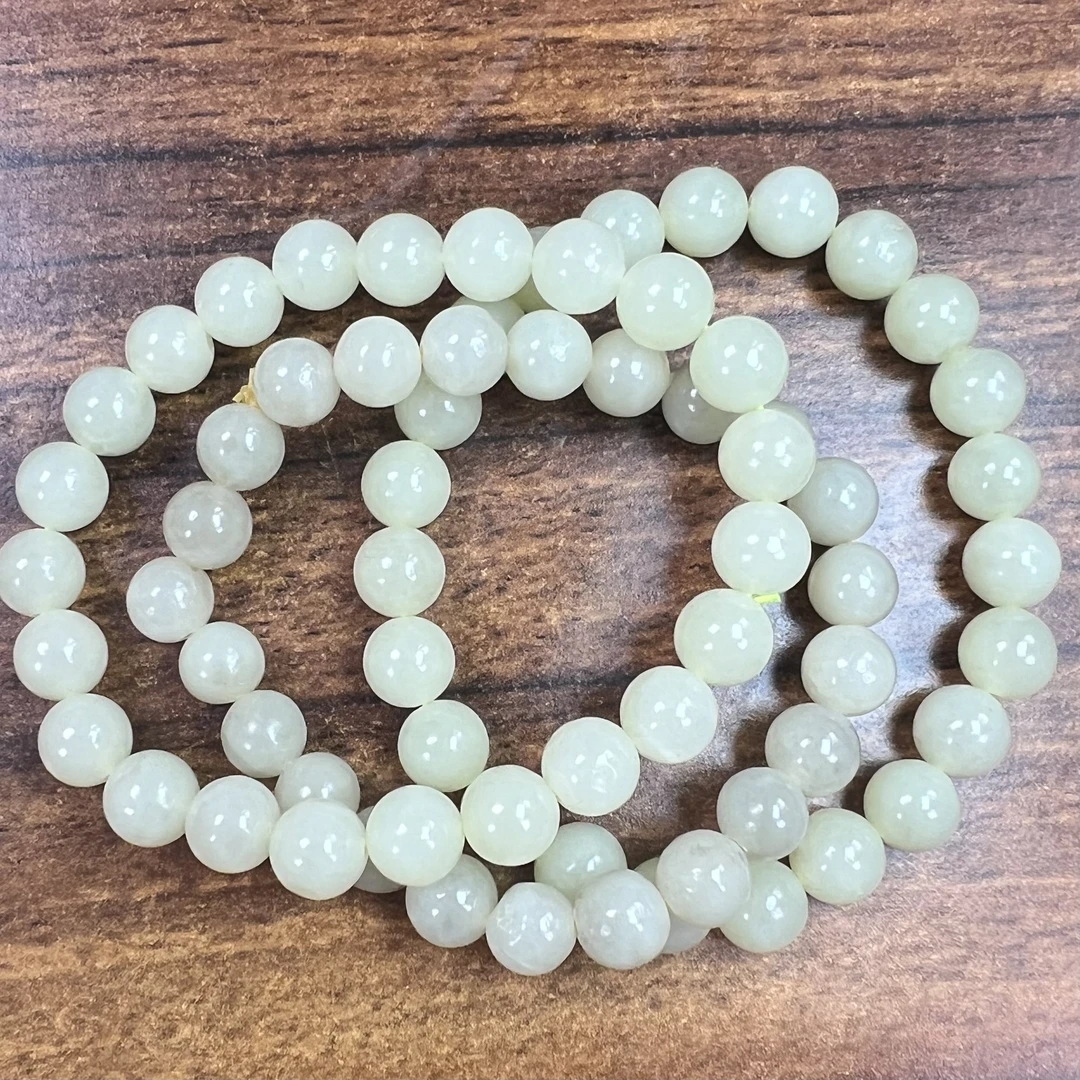 49.和田玉手串白色时尚百搭女士单圈手串多样性发货拍一发一