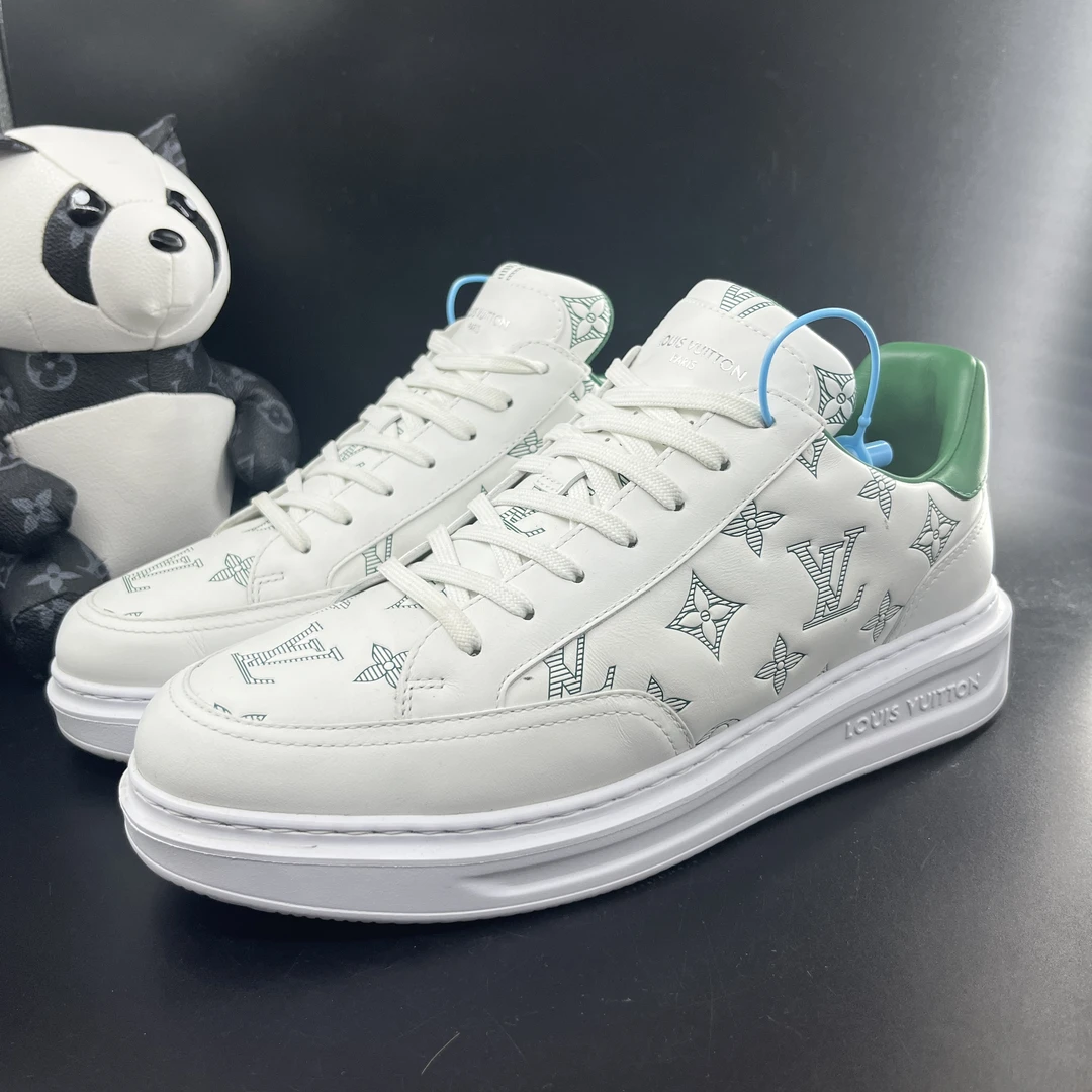 未使用/Louis Vuitton/路易威登白绿浮雕/贝弗利山庄松糕鞋/潮鞋/