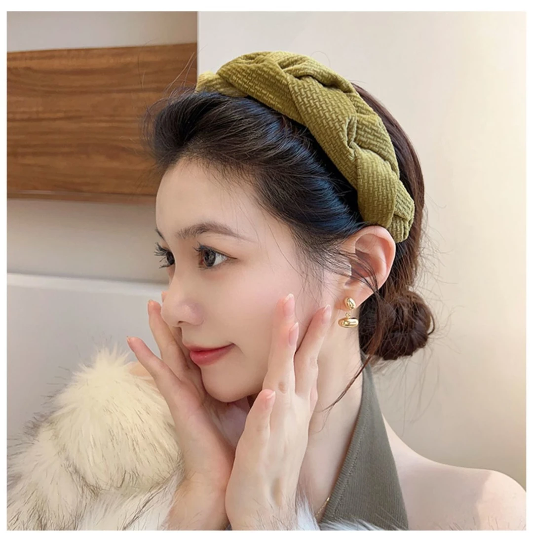 秋冬高颅顶海绵洗脸发箍女压头发麻花头箍气质发卡高J感压发头箍