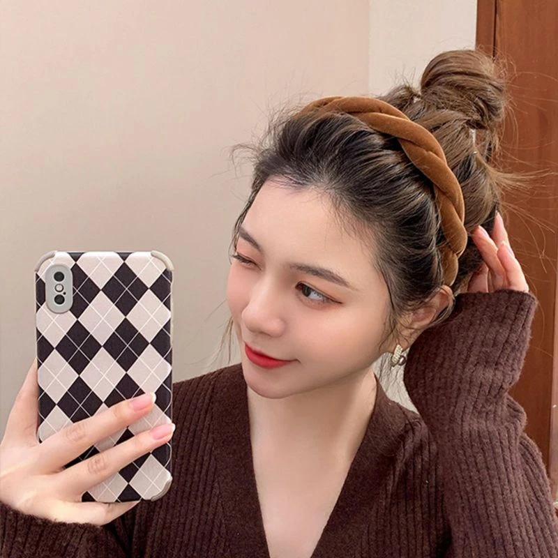 韩国绒复古秋冬麻花发箍头饰女高颅顶气质头箍网红2022年新款百搭