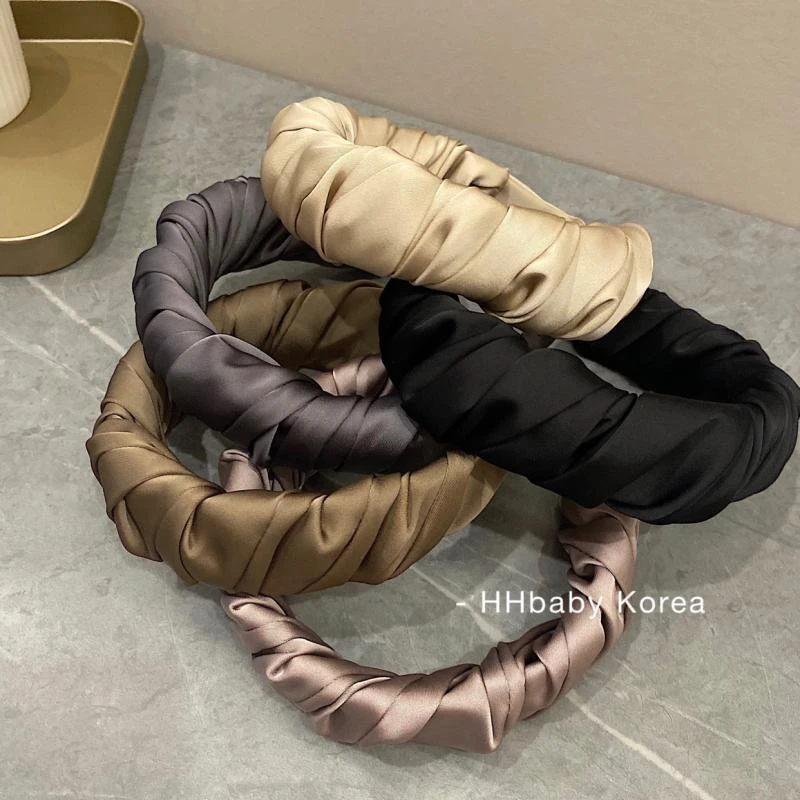 新款韩系时尚简约外出百搭发箍高J感丝滑缎面头箍女气质头饰发饰