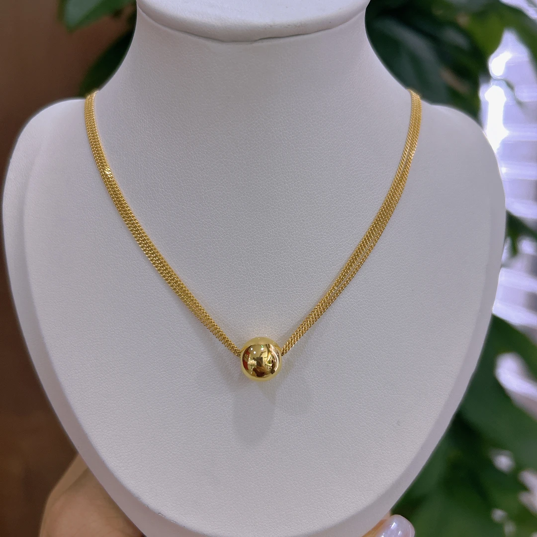 5G足金999时尚百搭简约轻奢侧身链有求必应项链