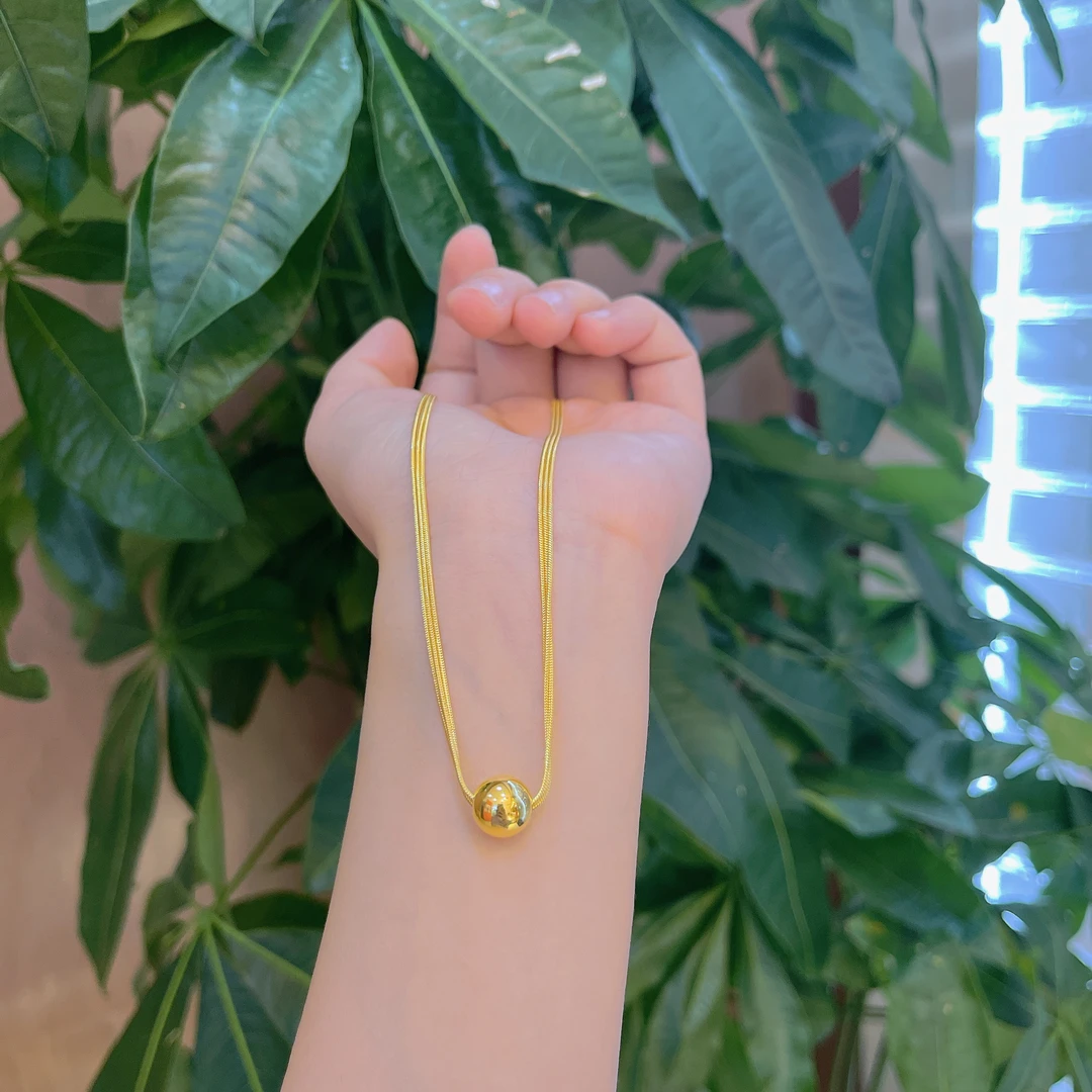 足金999时尚简约百搭三层蛇骨有求必应套链