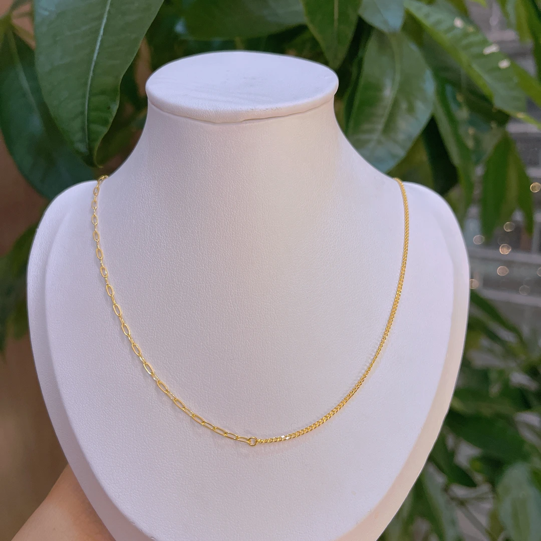 5G足金999时尚百搭简约AB素链