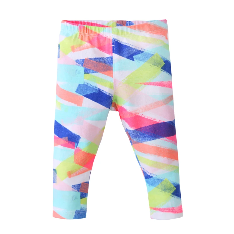 外贸瑞版彩色条纹A类加大版女宝印花打底裤舒适夏季裤小女童宝宝