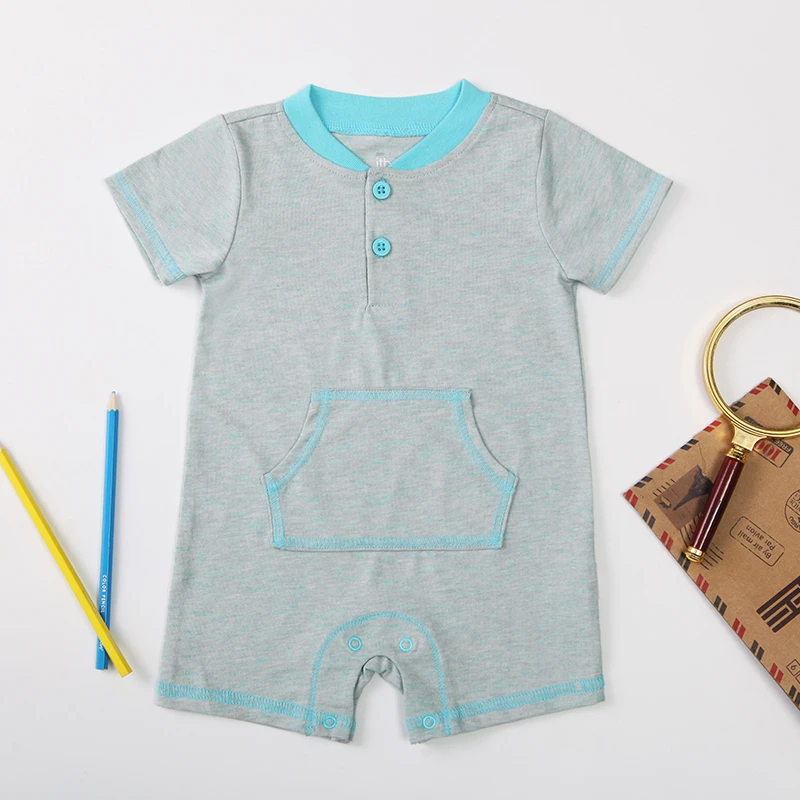 外贸瑞版男童新生儿双层汗布棉包屁衣哈衣60%棉A类加肥加大加厚款